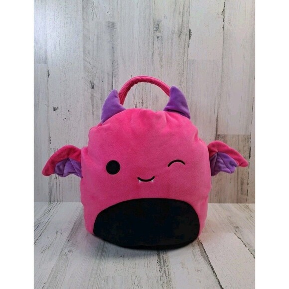 Squishmallows Other - Squishmallows Plush Wakisha The Pink Devil Bat 16” Treat Pail Easter Basket Gift